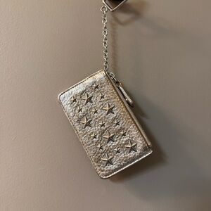 Gold Star-Embellished Jimmy Choo Key/Coin/ID purse